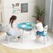 Wooden Kids Activity Table Chair Set with Built-In Mesh Storage